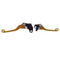 Set 2 manete frana si ambreiaj reglabile cross Suzuki Rm 85 05-17 RM125,250 04-08 Yamaha WR400F 96-99,TTR230 03-17, culoare auriu