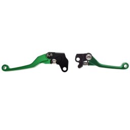 Set 2 manete frana si ambreiaj reglabile Kawasaki KLX 125 250 300 400, Yamaha TTR 230 03-17, Suzuki RM 85 05-17 RM125,250 04-08, culoare verde