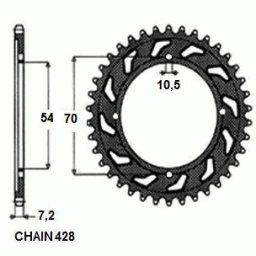 Pinion spate CBR 125-250, 2004-2015, 42 dinti, pas 428, SunStar