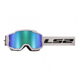 Ochelari cross enduro atv LS2, lentila oglinda, culoare alb