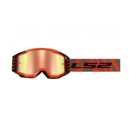 Ochelari cross enduro atv LS2, lentila oglinda, culoare portocaliu