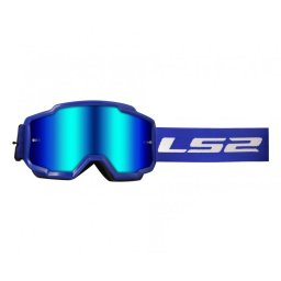 Ochelari cross enduro atv LS2, lentila oglinda, culoare albastru