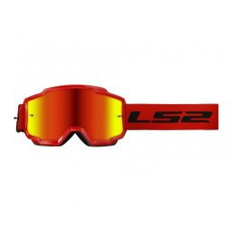 Ochelari cross enduro atv LS2, lentila oglinda, culoare rosu