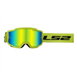 Ochelari cross enduro atv LS2, lentila oglinda, culoare verde neon