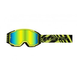 Ochelari cross enduro atv LS2, lentila oglinda, culoare verde neon negru