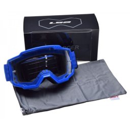 Ochelari cross enduro atv LS2, lentila transparenta, culoare albastru