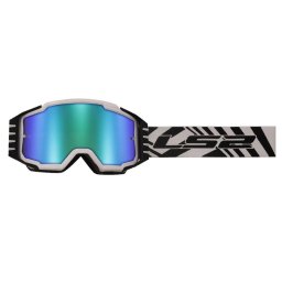 Ochelari cross enduro atv LS2, lentila oglinda, culoare alb negru