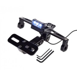 Suport numar + lampa, pentru moto atv, aluminiu, culoare negru, universal