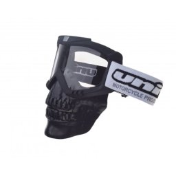 Ochelari motocross atv enduro Unit, model masca craniu, culoare rama negru, lentila transparenta