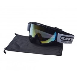 Ochelari motocross atv enduro Unit, culoare rama negru, lentila fumurie aurie