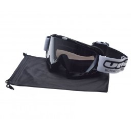 Ochelari motocross atv enduro Unit, culoare rama negru, lentila fumurie argintie
