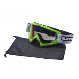 Ochelari motocross atv enduro Unit, culoare rama verde, lentila fumurie curcubeu