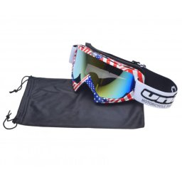 Ochelari motocross atv enduro Unit, culoare rama USA, lentila fumurie curcubeu