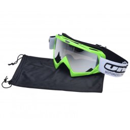 Ochelari motocross atv enduro Unit, culoare rama lime, lentila fumurie oglinda