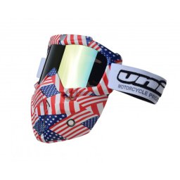 Ochelari motocross atv enduro Unit, model masca, culoare rama USA, lentila oglinda