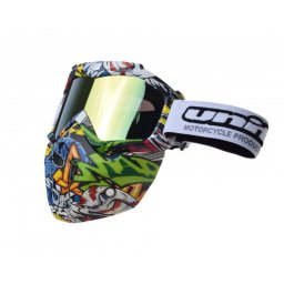Ochelari motocross atv enduro Unit, model masca, culoare rama multicolor, lentila oglinda