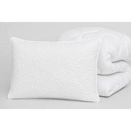 Set pilota 100x170cm 350gsm + perna 50x70cm – microfibra alba, matlasata