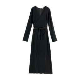 SCOTCH & SODA Rochie Skinny Rib Knitted Wrap Dress UFU00964T 014 meteorite
