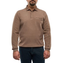 Pulover polo barbati, Ethan, maro caramel (Marime pulover: 3XL)
