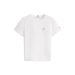 TOMMY HILFIGER Tricou albastru deschis / roșu cranberry / alb