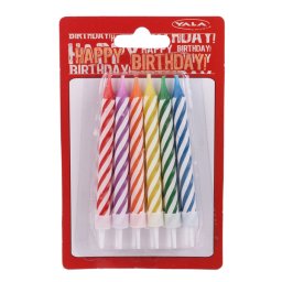 Set de 12 lumânări cu model spirală și suport