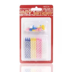 Lumânare de naștere dungată - 6 cm, set de 12 bucăți