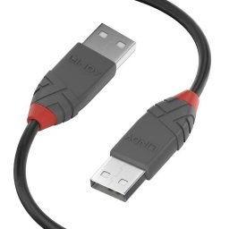 Cablu de date, USB-A - USB-A, M/M, 5 m, Negru
