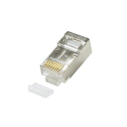 MUFA RJ-45 LOGILINK pt. cablu FTP, SFTP, Cat5e, RJ-45 (T), ecranat, plastic cu metal, cu insertie, 100 buc, "MP0004