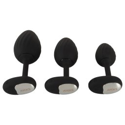 ANOS - set plug anal cu vibrații - negru
