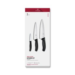Victorinox - Set de 3 cuțite de bucătărie SWISS CLASSIC, negru