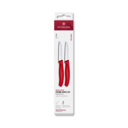 Victorinox - Set de 2 cuțite pentru legume SWISS CLASSIC, lamă 8 cm, roșu