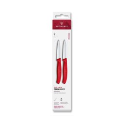 Victorinox - Set de 2 cuțite pentru legume SWISS CLASSIC, lamă 8 cm, roșu