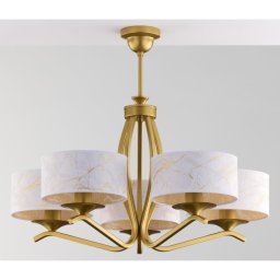 Jupiter 2110 - Lustră pe tijă KASZMIR 5xE27/15W/230V alb/auriu/decor marmură