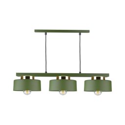 Lustră suspendată pe cablu IGNIA, 3 x E27, 60 W, 230 V, verde/auriu