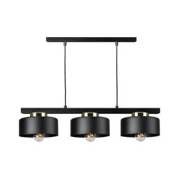 Lustră pe cablu IGNIA, 3xE27/60W/230V, negru/auriu
