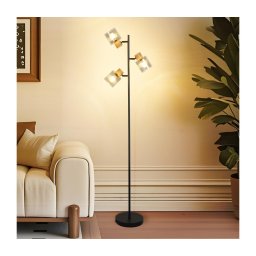 Brilagi - Lampă de podea HYGGE 3xE14/15W/230V lemn/fumuriu