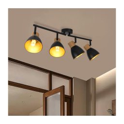 Brilagi - Plafonieră cu spoturi ODENSE 4xE14/10W/230V lemn/negru