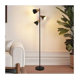Brilagi - Lampă de podea ODENSE 3xE14/10W/230V lemn/negru
