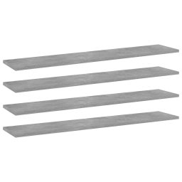 Placi biblioteca, gri beton, 4 buc, 100 x 20 x 1,5 cm, PAL GartenMobel Dekor