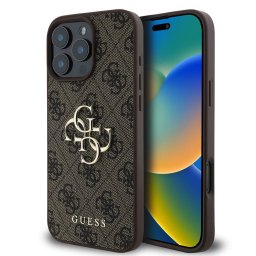Husa Guess Hardcase 4G Big Logo (GUHCP16X4GMGBR) - Carcasă rigidă - compatibil cu Apple iPhone 16 Pro Max - culoare Maro/Bej