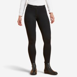 Pantalon echitație 100 Negru Damă