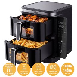 Friteuza cu aer cald iHunt Bro Air Fryer 11L Dual Stack