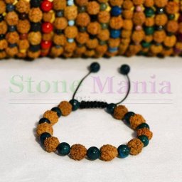 Bratara rudraksha 8mm si crisocola 6mm