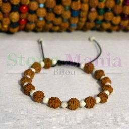 Bratara rudraksha 8mm si howlit 4mm