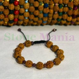 Bratara rudraksha 8mm si sodalit 4mm