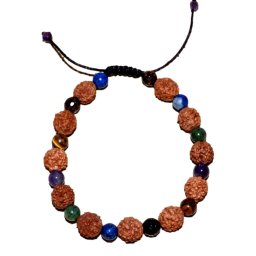 Bratara zodia Fecioara cu rudraksha si pietre semipretioase