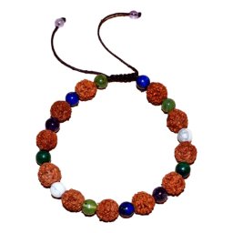 Bratara zodia Pesti cu Rudraksha si cristale naturale pentru intuitie
