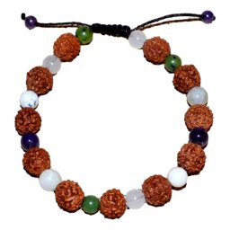 Bratara zodia Rac cu Rudraksha si cristale naturale pentru protectie