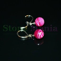 Cercei cu agatatoare agat roz fatetat