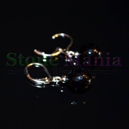 Cercei cu agatatoare onix negru fatetat